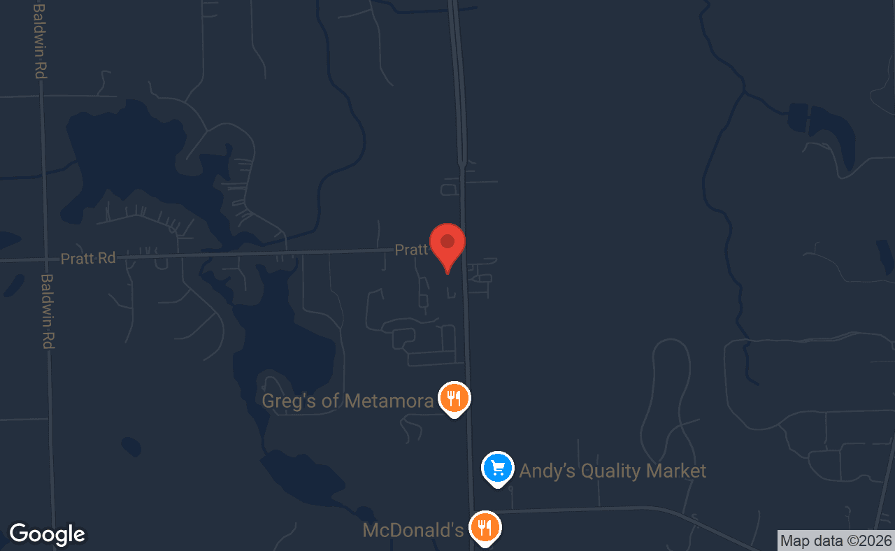 Map showing location of Legends Poker Place of Metamora Poker Room in Metamora, Michigan